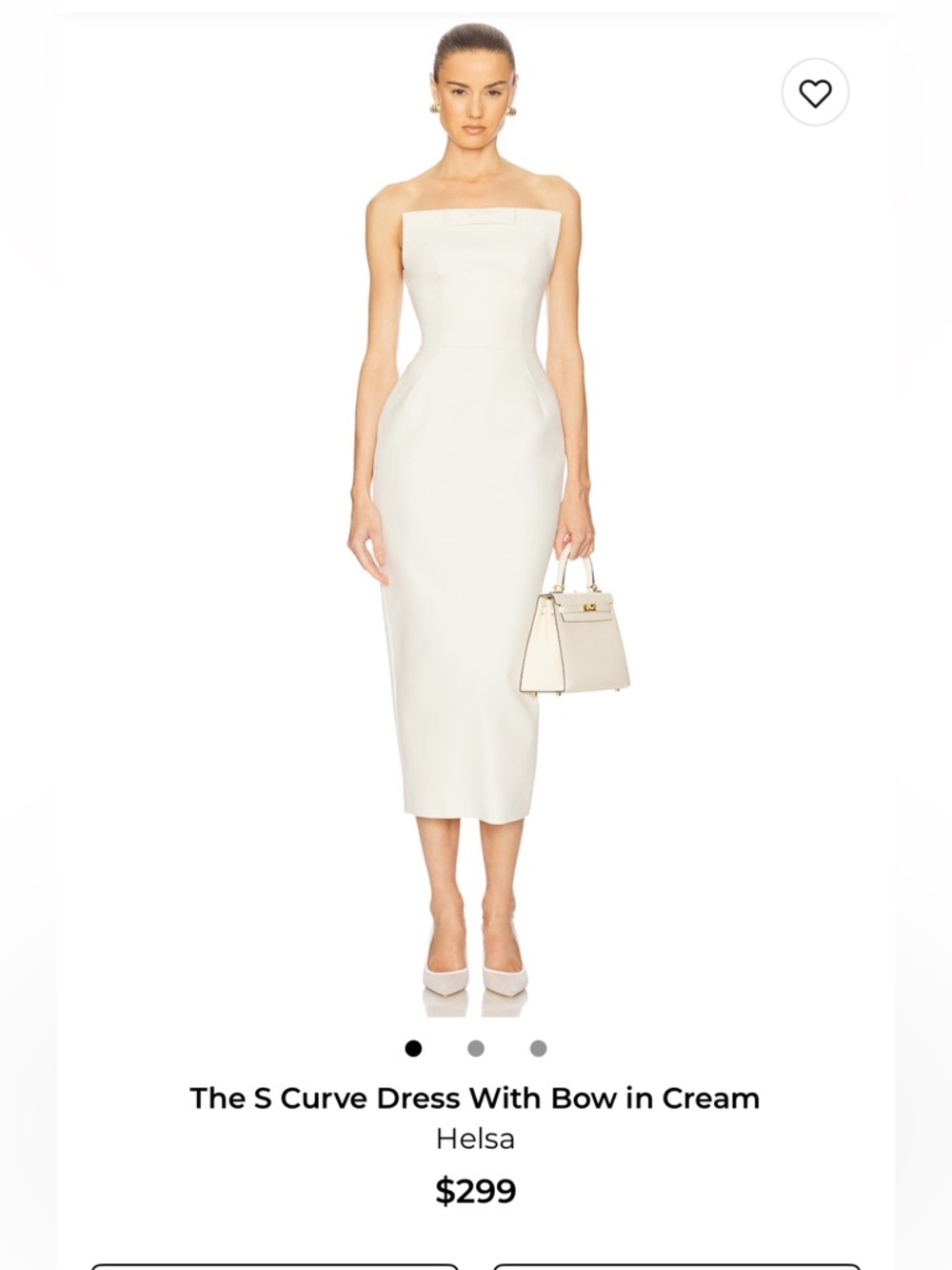 HESLA Cream Strapless S-Curve Midi Dress